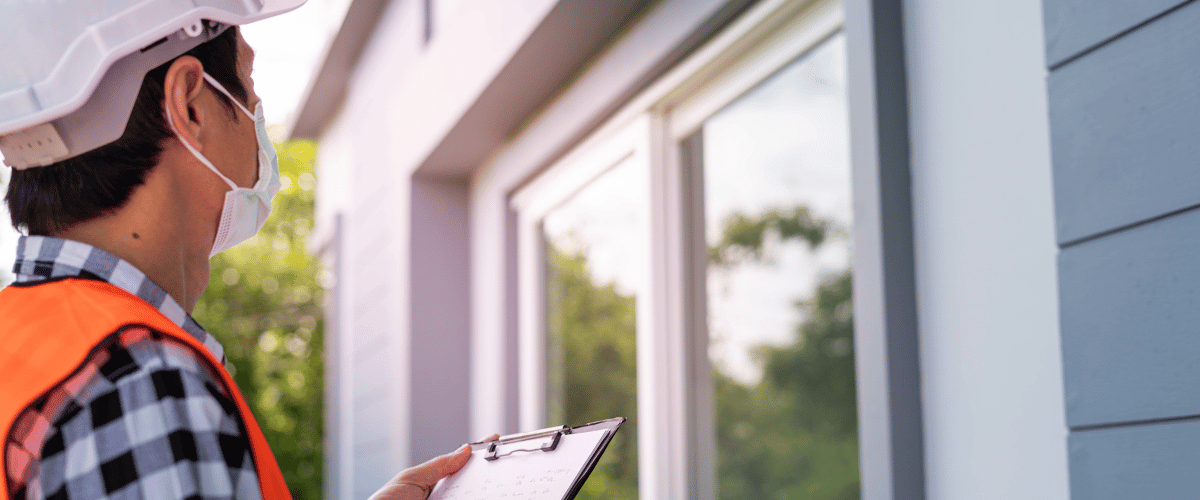 home inspector clipboard hardhat