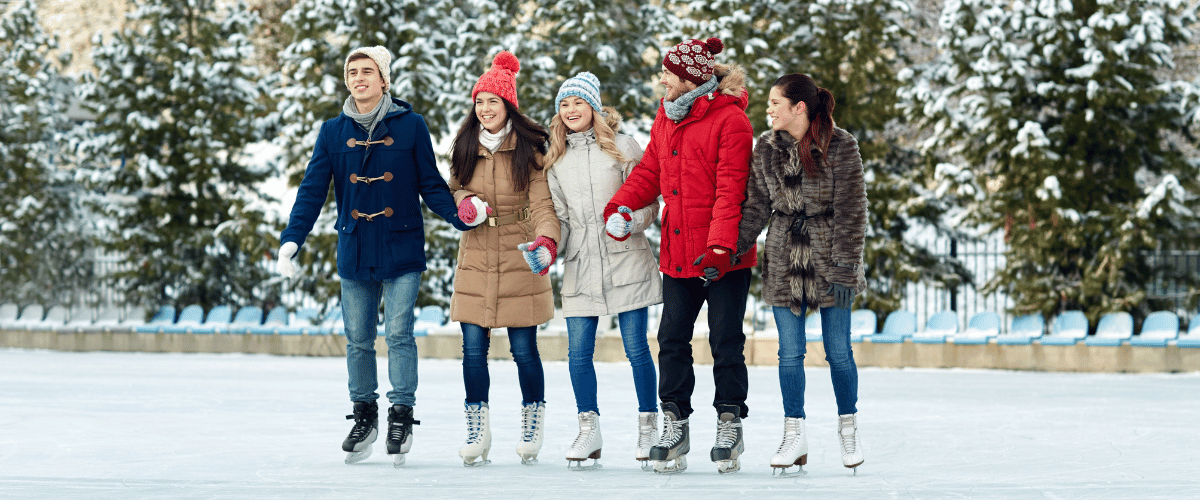 ice skating outdoors friends