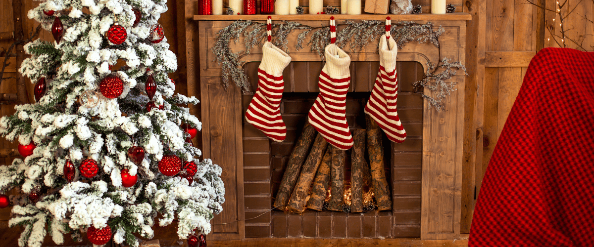 christmas decor tree fireplace